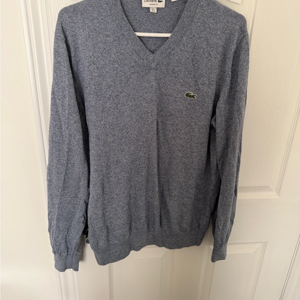 Lacoste Men's Blue V-Neck Sweater